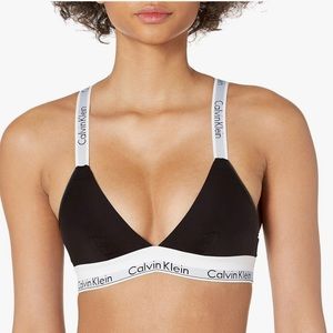 Calvin Klein Women's Modern Cotton Unlined Triangle Crossback Bralette